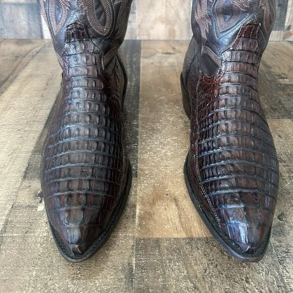 Tony Lama Vintage Caiman Western Cowboy Boots Mens 13 D - Picture 10 of 12